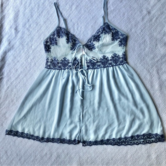 Victoria's Secret Other - NWOT Victoria's Secret Blue Chemise with Lace Detailing
